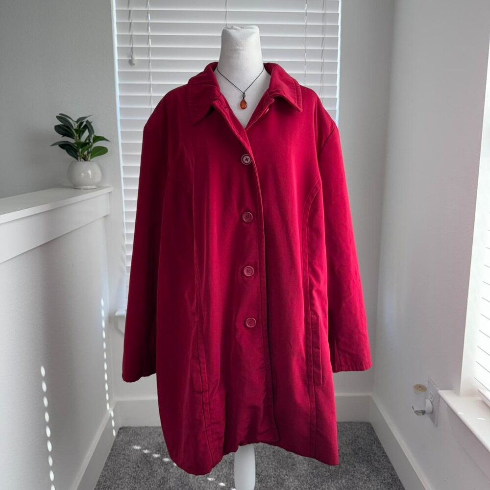 Merona Red Trench Coat 🔴 | Bold Vintage Outerwear